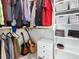Organized walk-in closet with clothing racks, shelving, and a chest of drawers, offering ample storage solutions at 1824 Amberly Ledge Way, Cary, NC 27519