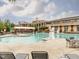 Spacious community pool with plenty of lounge chairs and umbrellas for relaxation and recreation for residents at 1824 Amberly Ledge Way, Cary, NC 27519