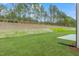 This backyard is newly sodded with a serene view of a tree line at 2007 Seford Dr, Durham, NC 27703