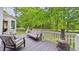 Back deck offers serene views of the wooded backyard, perfect for relaxation at 201 Johnstone Ct Ct, Durham, NC 27712