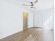 Bedroom with wood floors, closet, and ceiling fan at 201 Johnstone Ct Ct, Durham, NC 27712