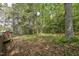 View of wooded backyard from the back deck at 2028 Ruddy Rd, Raleigh, NC 27616
