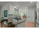 Modern kitchen with stainless steel appliances, granite countertops, and a breakfast bar at 205 Glenview Pl, Chapel Hill, NC 27514