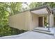 Exterior entrance featuring a minimalist design with clean lines and elevated construction at 220 Glenhill Ln, Chapel Hill, NC 27514