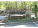 Welcome to Ironwoods community entrance sign, greenery, and tall trees at 221 Ironwoods Dr, Chapel Hill, NC 27516