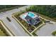 Aerial view of community pool, playground, and recreation area at 2215 Montebell View Dr, Fuquay Varina, NC 27526
