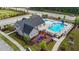 Aerial view of community pool, playground, and recreation area at 2215 Montebell View Dr, Fuquay Varina, NC 27526