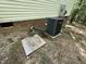 Exterior shot showing the air conditioning unit and electrical box against the side of the house at 249 Finley Ct, Clayton, NC 27520