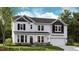 Two-story home features a white exterior, dark shutters, an attached garage, and manicured landscaping at 3621 Bailey Lake Dr, Fuquay Varina, NC 27526