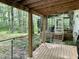 View from the wooden deck with screened porch overlooking wooded backyard at 3648 Sleepy Hollow, Wake Forest, NC 27587