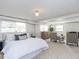 Spacious bedroom featuring a large bed, fireplace, sitting area, and lots of natural light at 3818 Hillgrand Dr, Durham, NC 27705