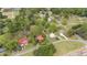 Aerial view of a residential neighborhood with mature trees and ample space at 429 N Asheboro St, Liberty, NC 27298