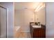 Bathroom features a soaking tub and double sink vanity with granite countertop at 71 Hunters Way, Angier, NC 27501