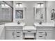 Elegant bathroom with a double vanity and granite countertops at 725 S State St, Raleigh, NC 27601