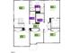 Detailed second-floor floor plan showing bedrooms, bathrooms, and laundry areas at 91 Gobbler Dr, Smithfield, NC 27577