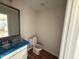 Half bathroom features a granite sink and countertop at 10 Silver Ct, Smithfield, NC 27577