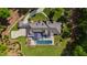 Expansive estate featuring a private pool, lush landscaping, and a circular driveway, offering unparalleled privacy at 103 Patriot Way, Apex, NC 27523