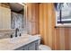 Bathroom featuring vanity with marble countertop and a shower/tub combo at 106 Northwinds Dr, Wendell, NC 27591