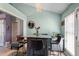 Dining area featuring table with seating for four and stylish chandelier at 106 Northwinds Dr, Wendell, NC 27591