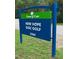 Image of the vibrant sign for the Town of Cary New Hope Disc Golf course at 107 Oxford Creek Rd, Cary, NC 27519