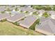 Overhead view of a well-planned community, highlighting the homes, landscaping, and neat street layout at 122 Tall Timber Dr, Gibsonville, NC 27249