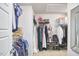 A walk-in closet offers wire shelving, hanging rods, shoe storage, and ample space for clothes and accessories at 1238 Exchange Pl, Durham, NC 27713