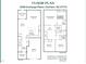 Floor plan showing three bedrooms, two and half bathrooms, and a screen porch in 1,841 sqft at 1238 Exchange Pl, Durham, NC 27713
