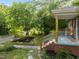 Charming home featuring a beautifully landscaped front yard and a craftsman-style porch with modern cable railing at 1402 W Lakewood Ave, Durham, NC 27707