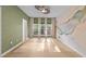 Bright bedroom featuring natural light from many windows and eye-catching artistic wall design at 141 Hilda Grace Ln, Cary, NC 27519