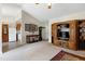 Open floorplan showing living room transitioning to kitchen and entryway at 141 Montesino Dr, Raleigh, NC 27603