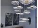 Unique lighting fixture makes this dining room ready for entertaining at 1820 Collier Rd, Durham, NC 27707
