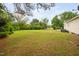 Wide backyard showcasing a large, lush lawn with some trees, offering plenty of space for outdoor activities at 2005 Chalybeate Springs Rd, Fuquay Varina, NC 27526