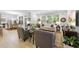 Open-concept living room featuring bright windows, comfortable seating, and light hardwood flooring at 2323 Big Sky Ln, Raleigh, NC 27615