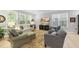 Bright living room with neutral walls, large windows, and comfortable seating arrangement at 2323 Big Sky Ln, Raleigh, NC 27615