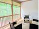 Relaxing screened porch with comfortable seating and view of trees at 2472 Patriot Bluffs Dr, Fuquay Varina, NC 27526