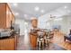 Spacious kitchen with modern appliances and granite countertops that opens up to the living room at 2639 Oleander Dr, Durham, NC 27703