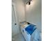 New bathroom features a granite countertop and modern light fixture at 27 Batten Hill Ln, Selma, NC 27576