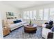 Cozy living room with a comfortable sofa, decorative rug, and natural light from the windows at 2715 Freemont Rd, Durham, NC 27705