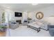 Spacious living room with fireplace, large windows, and elegant furnishings at 2715 Freemont Rd, Durham, NC 27705