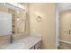 This bathroom features a modern sink and vanity and lots of light at 2925 Ericka Dr, Hillsborough, NC 27278