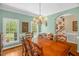 Dining room with natural light and beautiful views of the backyard at 2925 Ericka Dr, Hillsborough, NC 27278