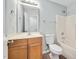 Bathroom features vanity and shower-tub combination at 4000 Volkswalk Pl, Raleigh, NC 27610