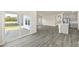 Dining room with white table, sliding glass doors and view of backyard at 441 White Birch Ln # 66, Angier, NC 27501