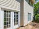 View of the backyard features double doors at 4602 Millstone Dr # C, Raleigh, NC 27604