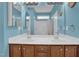 Bathroom with double sinks and a shower at 503 Bellefont Ct, Knightdale, NC 27545