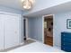 Comfortable bedroom provides ample closet space and access to the living room at 508 Colony Woods Dr, Chapel Hill, NC 27517