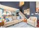 Cozy living room with staircase, comfortable sofa, chair and stylish decor at 5515 S Roxboro St # 23, Durham, NC 27713