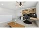 Bright bedroom with ceiling fan, workstation, and carpeted floor at 575 Dawley Dr, Fuquay Varina, NC 27526