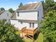 Home exterior featuring wood deck at 620 Hanska Way, Raleigh, NC 27610