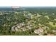 Panoramic aerial view of townhomes near Prestonwood Country Club, surrounded by lush greenery and community at 703 Kirkeenan Cir, Morrisville, NC 27560